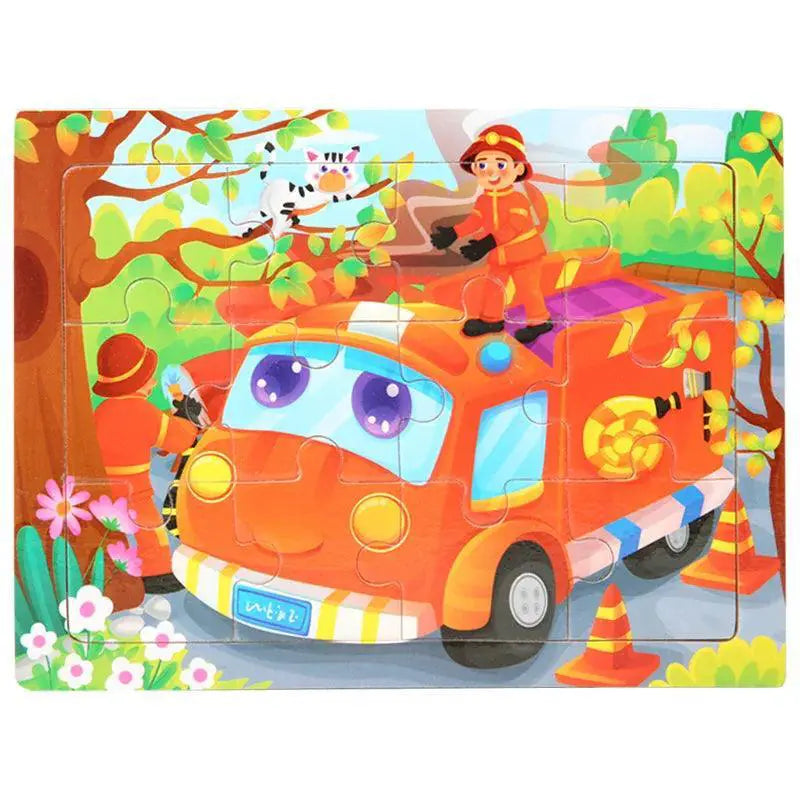 Wooden Cartoon Animal 3D Puzzle for Kids Educational Toy