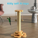Wooden Cat Turntable Toy with Sisal Scratching Board Fun