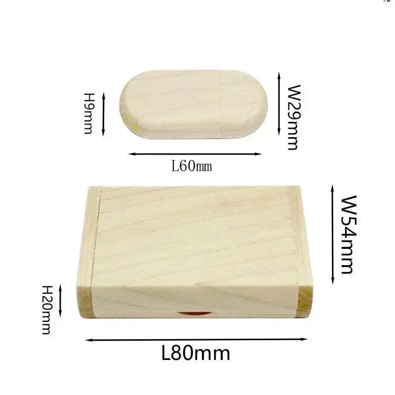Wooden Engraved Logo USB Flash Drive Custom Wedding Gift