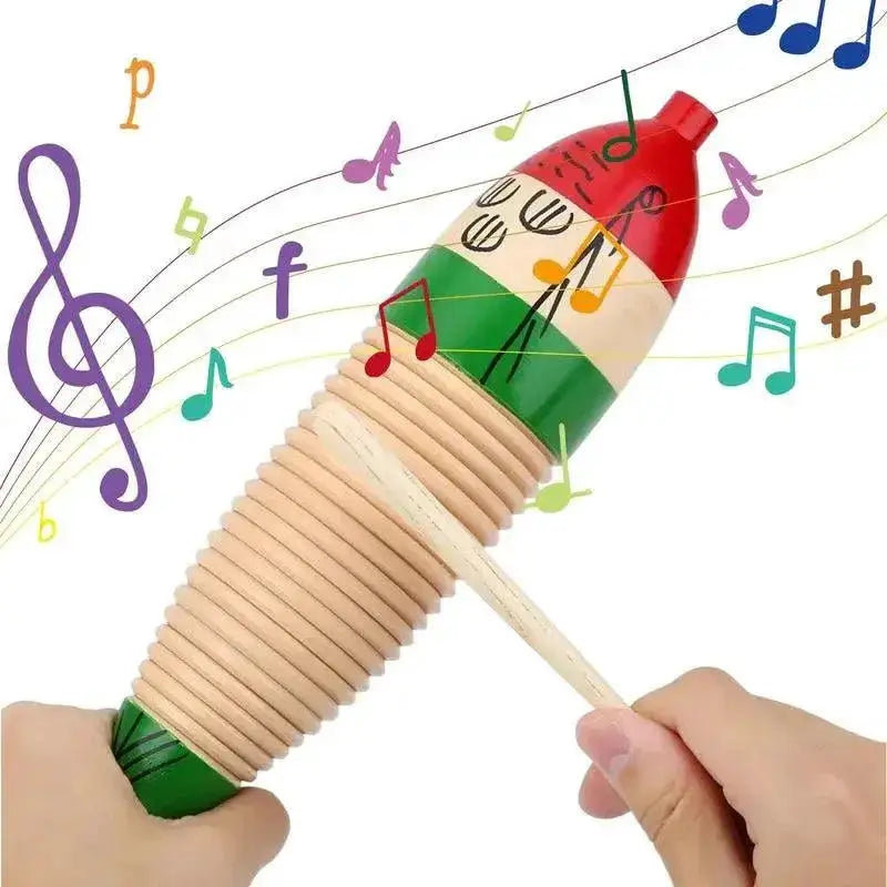 Wooden Frog Guiro Toy For Toddlers Fun Musical Instrument