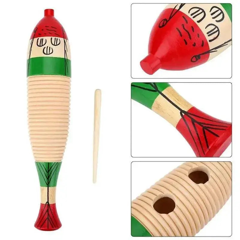 Wooden Frog Guiro Toy For Toddlers Fun Musical Instrument