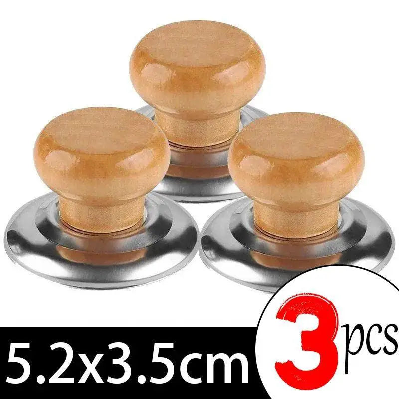 Heat-Resistant Wooden Knobs for Lids — product view