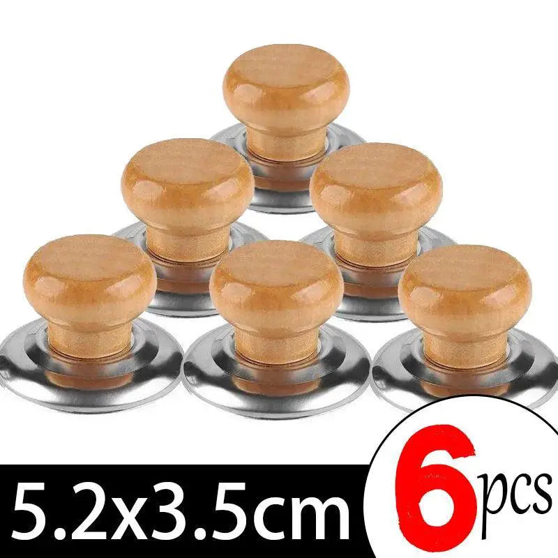 Heat-Resistant Wooden Knobs for Lids — B- 3PCS