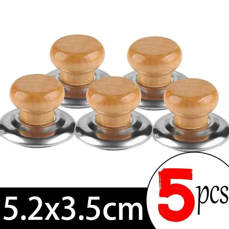 Heat-Resistant Wooden Knobs for Lids — B- 1PC