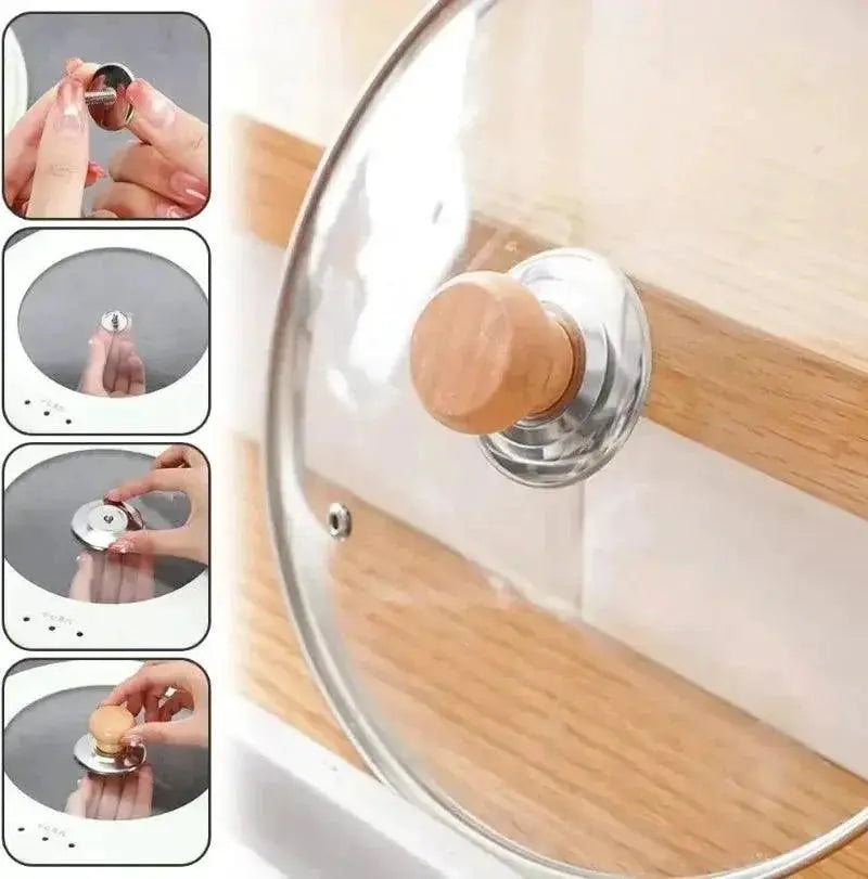 Wooden Heat Resistant Replacement Knobs For Universal Lids