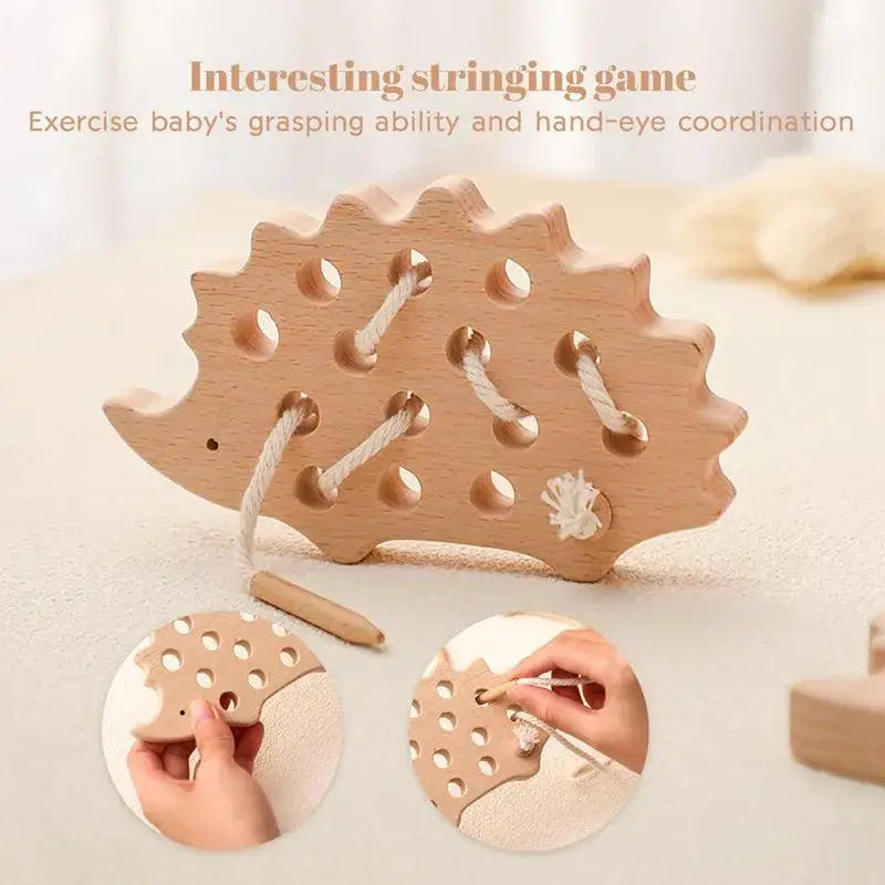 Wooden Hedgehog Montessori Toy for Interactive Learning Fun