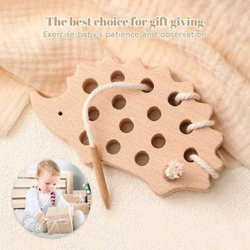 Wooden Hedgehog Montessori Toy for Interactive Learning Fun