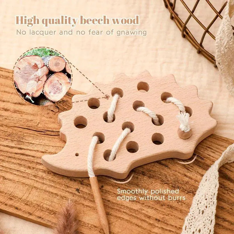 Wooden Hedgehog Montessori Toy for Interactive Learning Fun