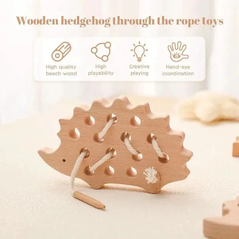 Wooden Hedgehog Montessori Toy for Interactive Learning Fun
