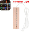 Wooden LED Resin Art Display Stand Vintage Strip Light Base