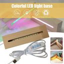 Wooden LED Resin Art Display Stand Vintage Strip Light Base