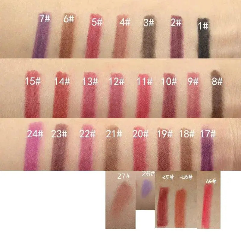 Wooden Lip Liner Set Professional Waterproof 28 Colors