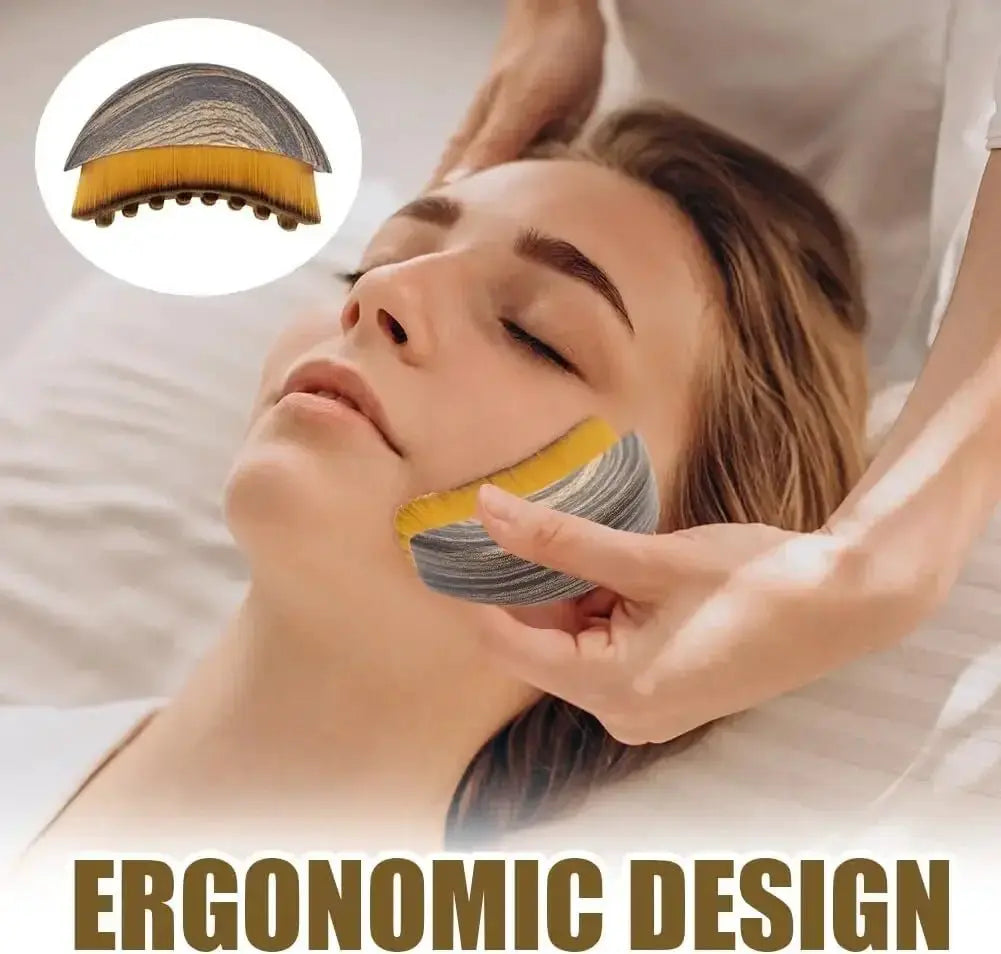 Wooden Lymphatic Contour Face Brush Chin Sculpting Tool Puffiness Relief - OurLum.com