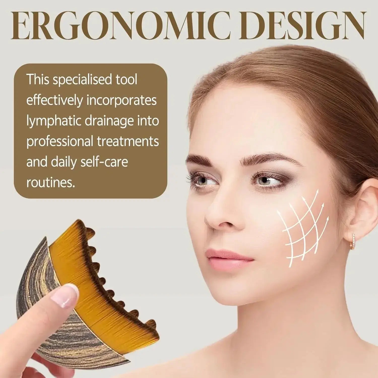 Wooden Lymphatic Contour Face Brush Chin Sculpting Tool Puffiness Relief - OurLum.com