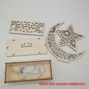 Wooden Moon Star: LED Lights for Ramadan Decor