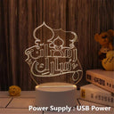 Wooden Moon Star: LED Lights for Ramadan Decor