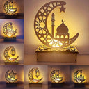 Wooden Moon Star: LED Lights for Ramadan Decor