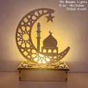 Wooden Moon Star: LED Lights for Ramadan Decor