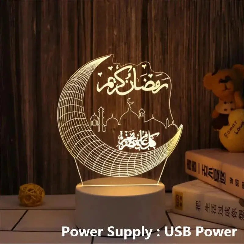 Moon Star Led Lights for Ramadan — wood-13