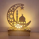 Wooden Moon Star: LED Lights for Ramadan Decor
