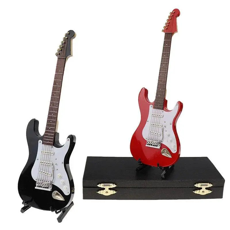 Wooden Mini Electric Guitar Ornament Gift For Music Lovers