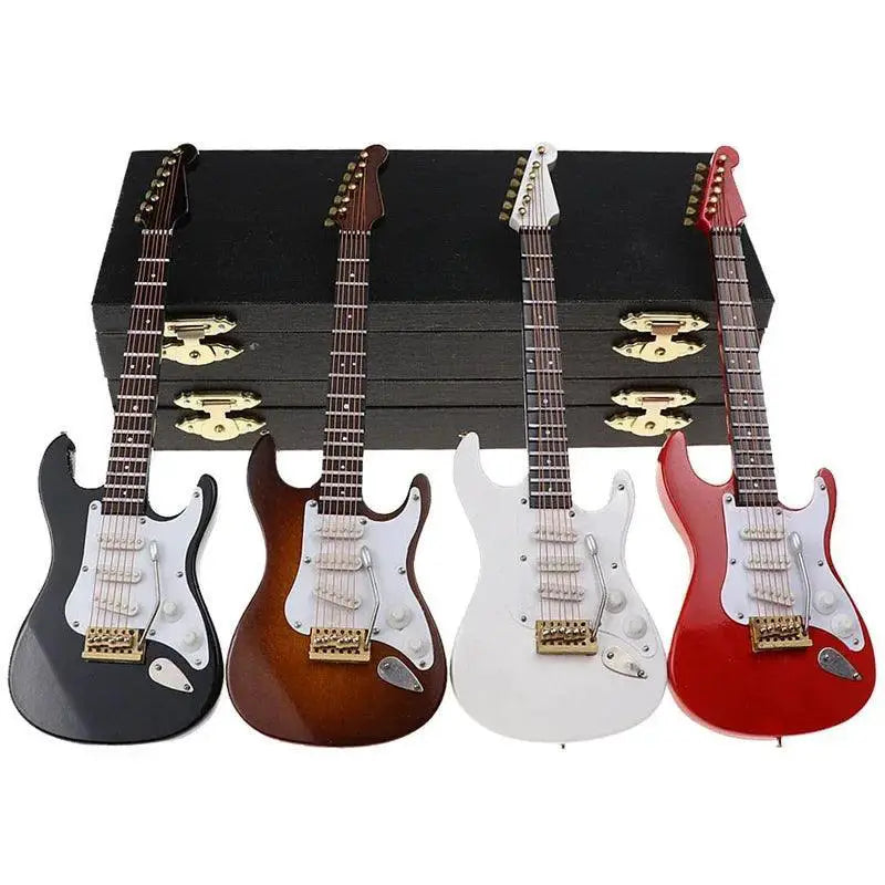 Wooden Mini Electric Guitar Ornament Gift For Music Lovers