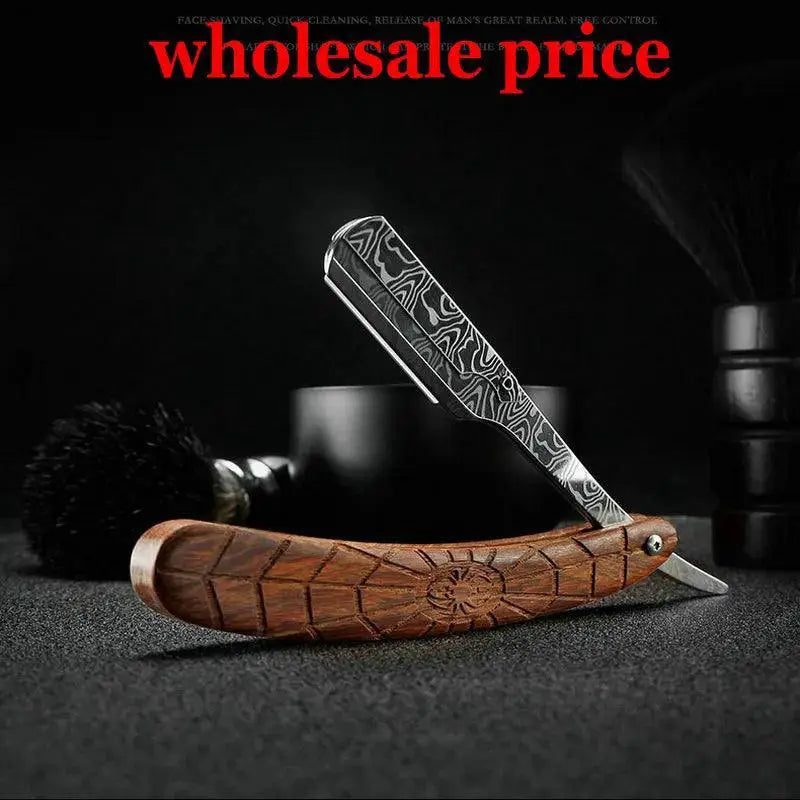 Wooden Straight Razor Premium Stainless Steel Shaver