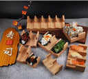 Wooden Sushi Rack Plate Stand for Home