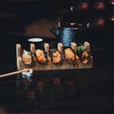 Wooden Sushi Rack Plate Stand for Home