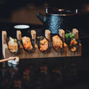Wooden Sushi Rack Plate Stand for Home