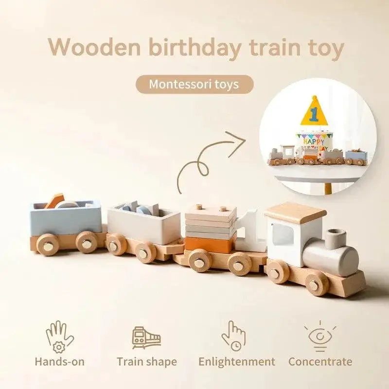 Wooden Train Montessori Learning Toy Set Sparks Imagination