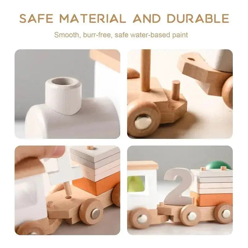 Wooden Train Montessori Learning Toy Set Sparks Imagination