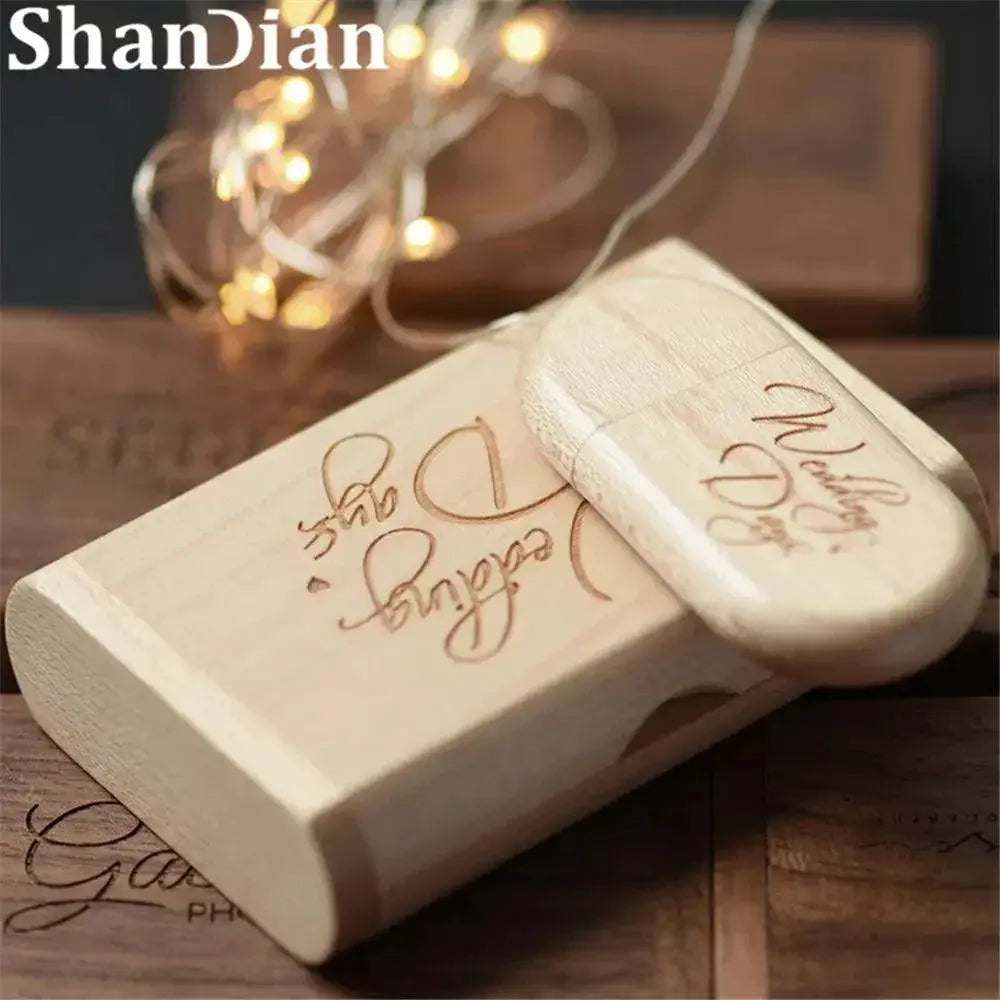Wooden USB Pen Drive Elegant Wedding Photography Stick