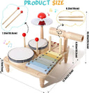 Wooden Xylophone Drum Set For Toddlers Montessori Toys