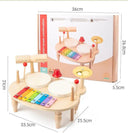 Wooden Xylophone Drum Set For Toddlers Montessori Toys