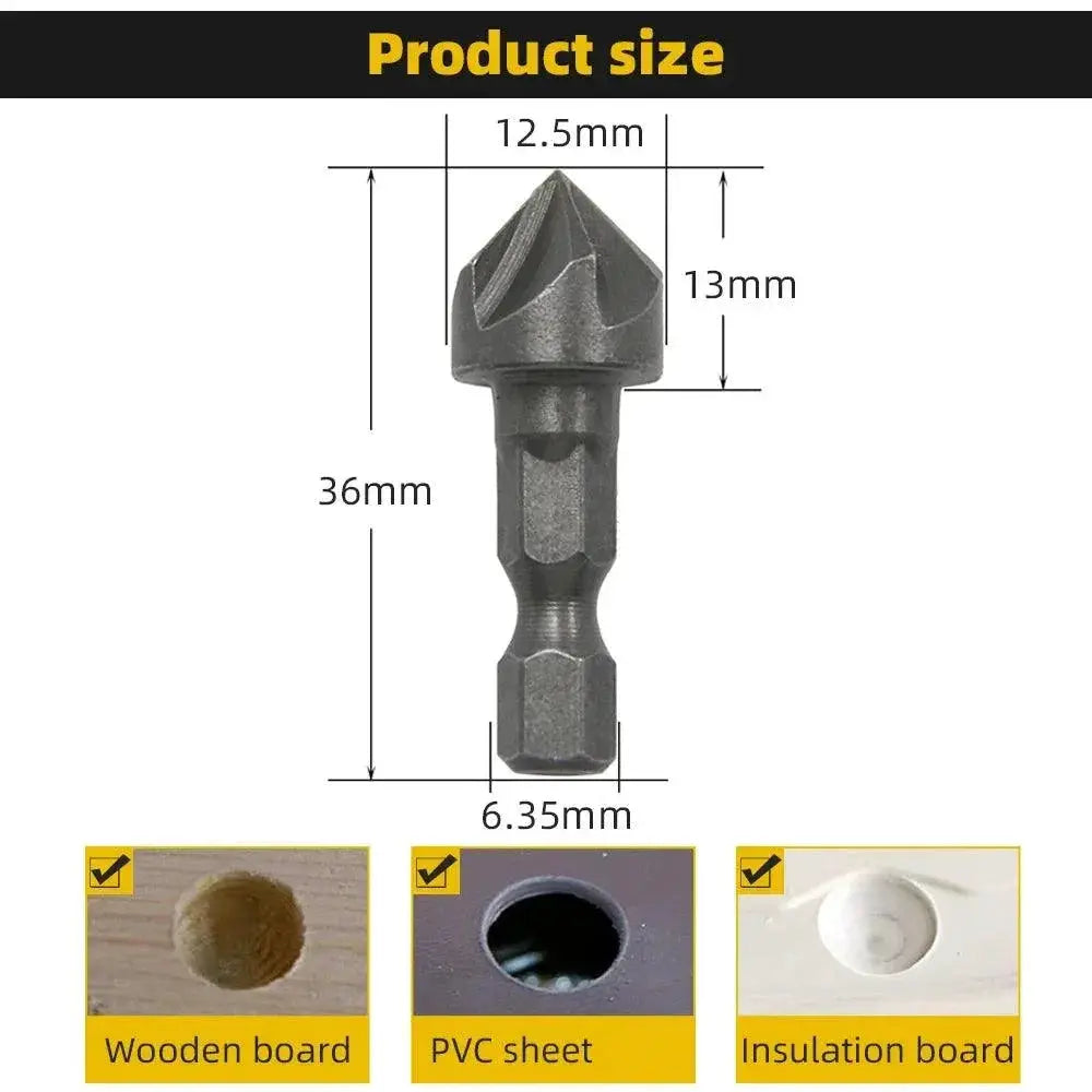 Woodworking Chamfering Tool Set Carbon Steel Hex Shank