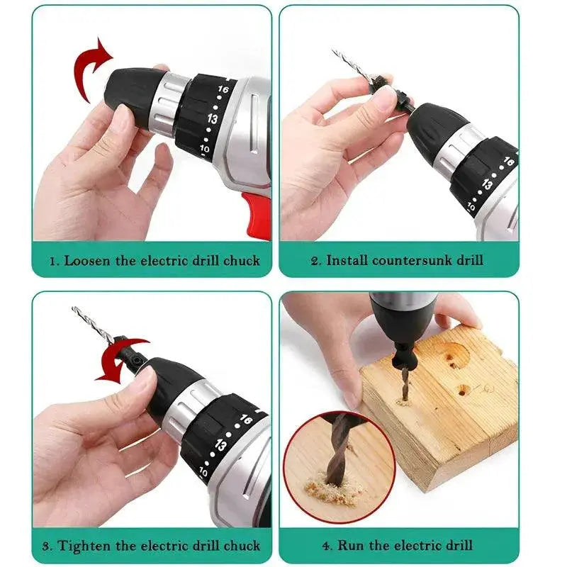 Woodworking Countersink Drill Bit Set for Precision Drilling