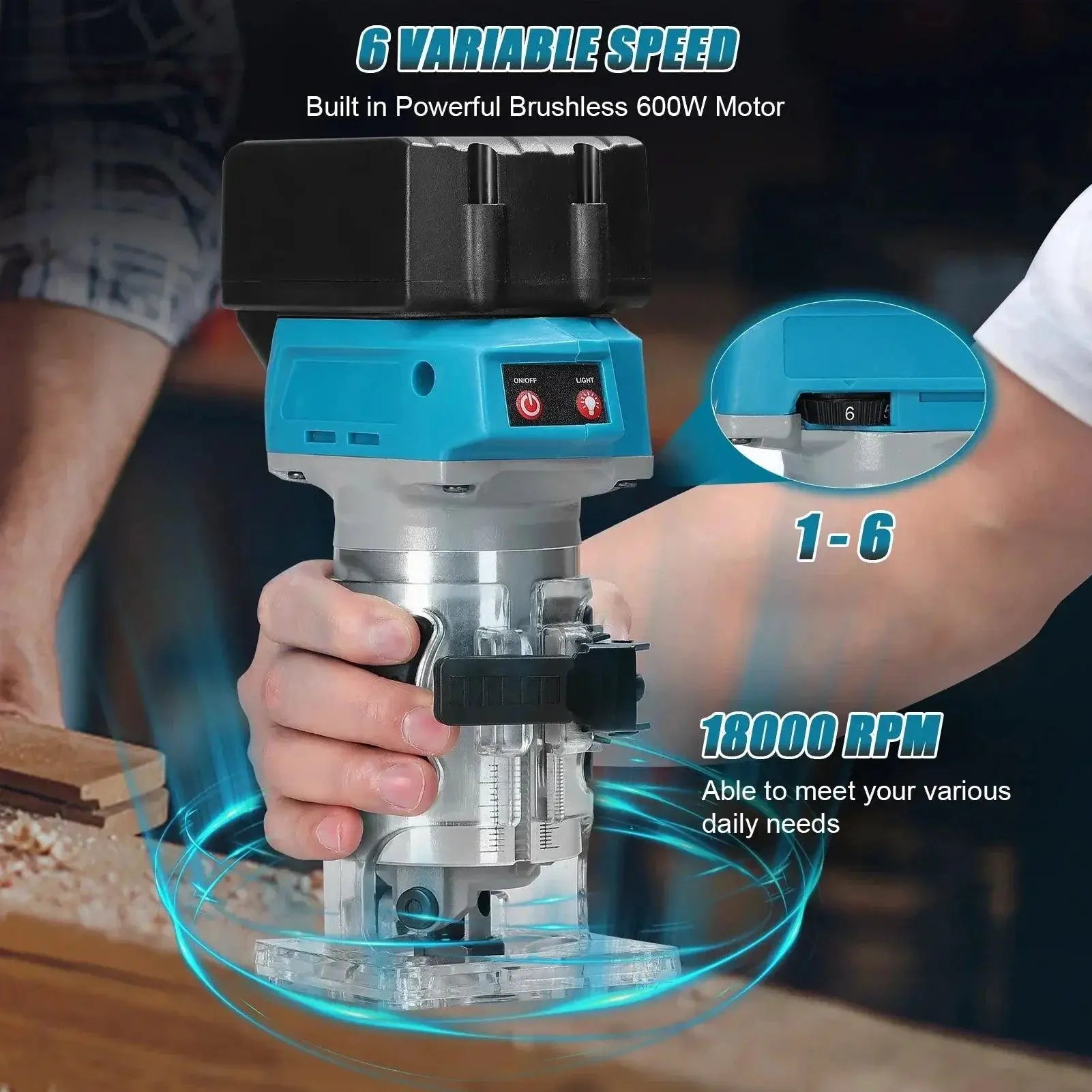 Woodworking Electric Trimmer Brushless Trimming Machine