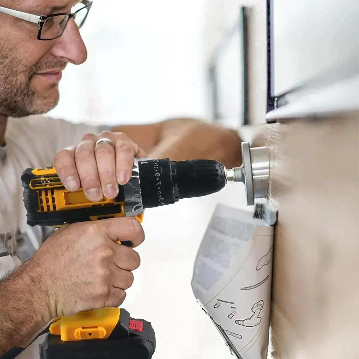 Wozobuy 21V Max Cordless Drill And Impact Wrench Set