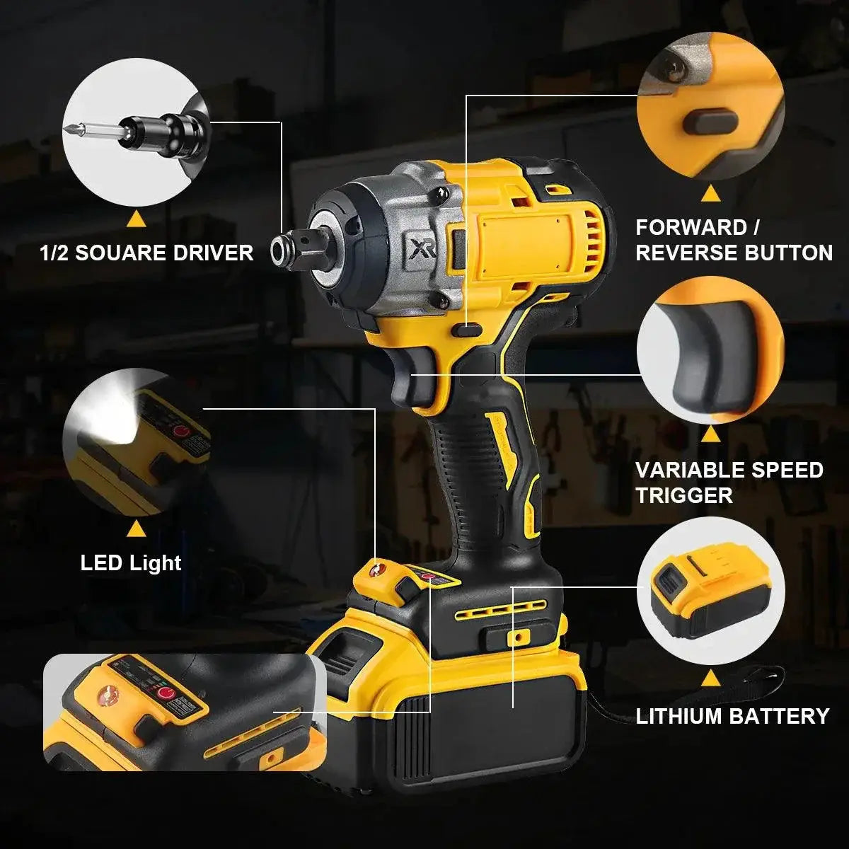Wozobuy 21V Max Cordless Drill And Impact Wrench Set