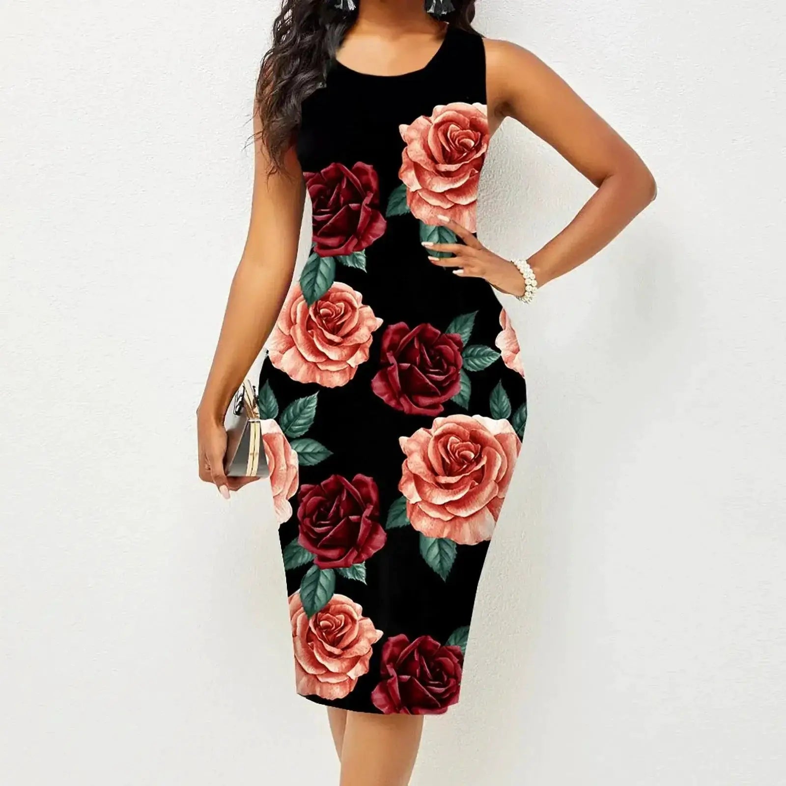 Wrapped Hip Print Dress For Confident Women Summer Chic
