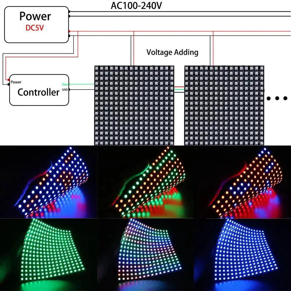 WS2812B LED Light Strip With Customizable Dynamic Effects