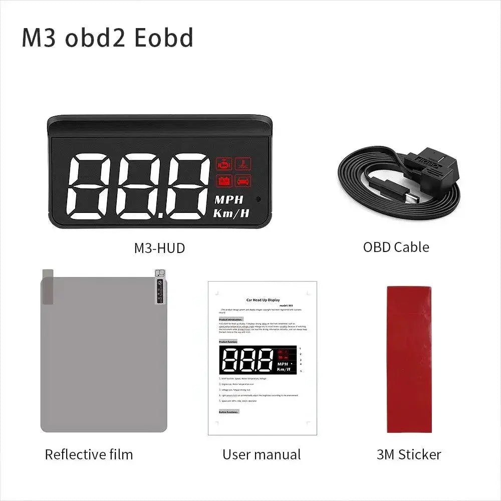 WYING M3 HUD GPS Display With Speed Alarm For Safety