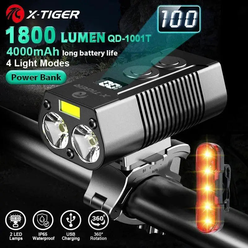 X Tiger Bike Light Headlight With Power Bank For Night Rides