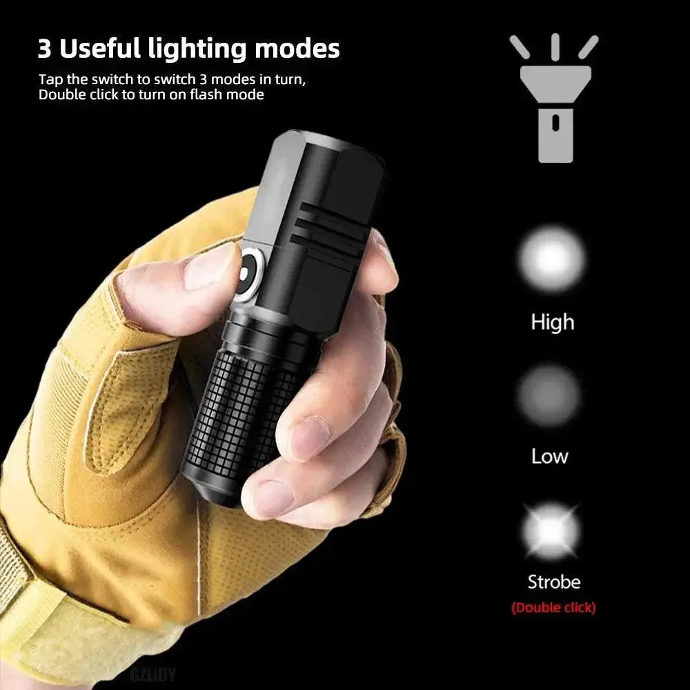 XHP50 LED Flashlight Rechargeable Torch For Fishing