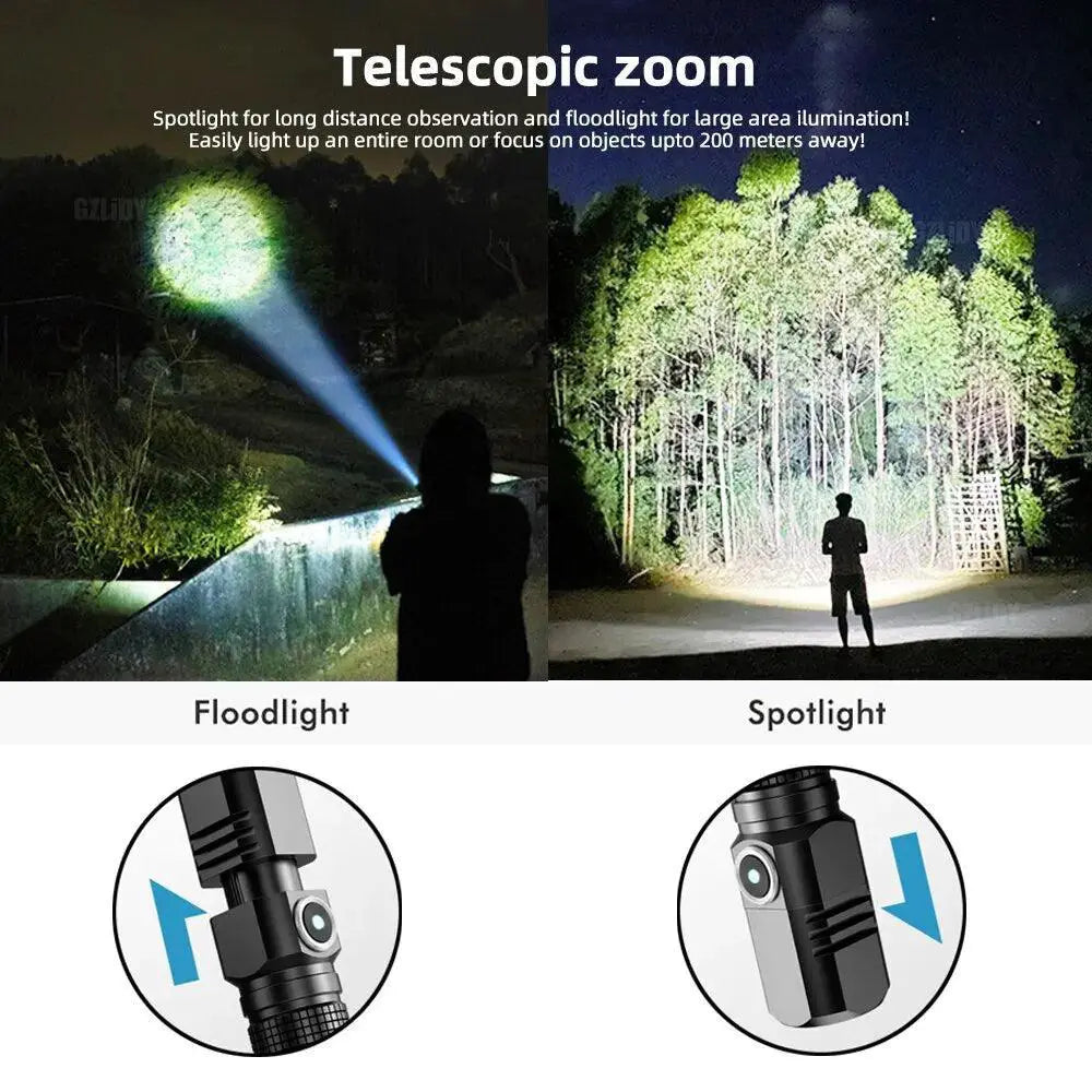 XHP50 LED Flashlight Rechargeable Torch For Fishing