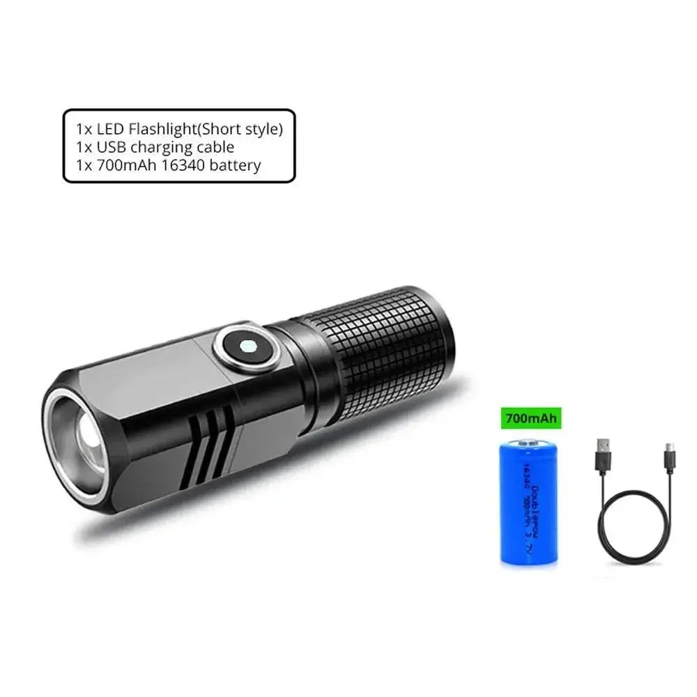 XHP50 LED Flashlight Rechargeable Torch For Fishing