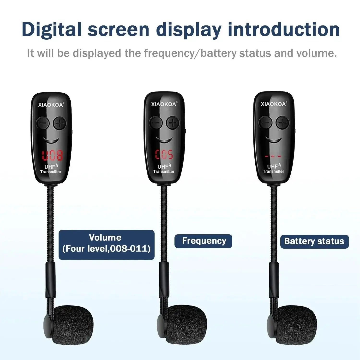 Xiaokoa UHF Wireless Saxophone Microphone System Clip On