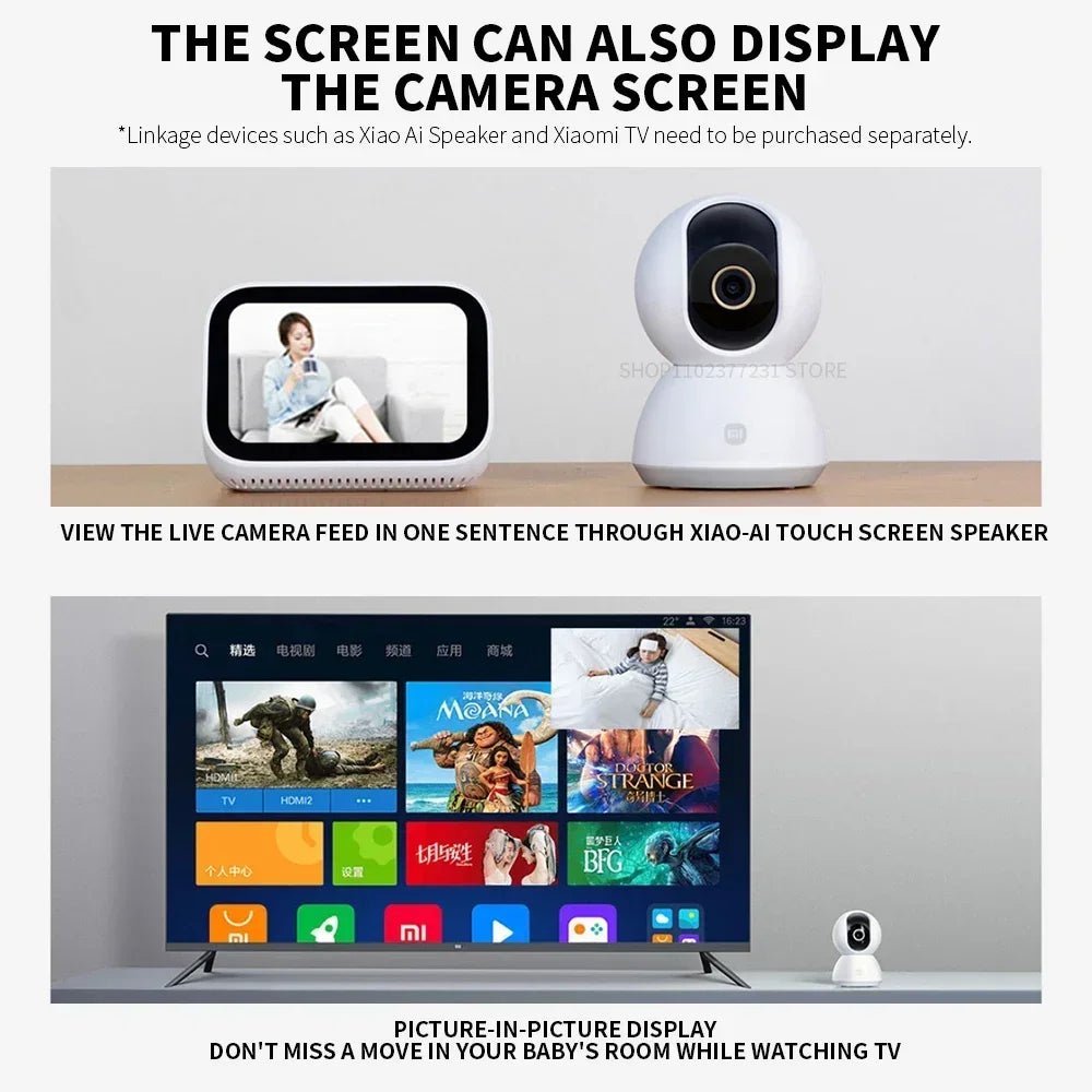 Xiaomi Mi PTZ 2K Security Camera - 360 Degree Coverage AI Detection Night Vision