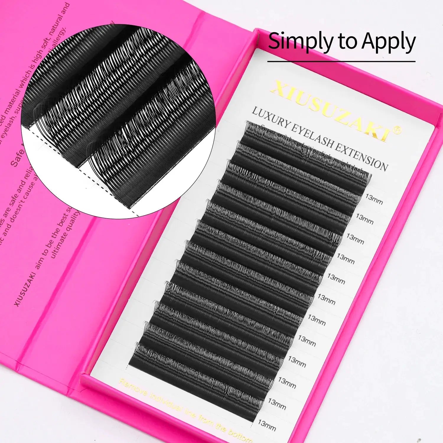 XIUSUZAKI U Shaped Flower Eyelash Extensions Matte Black 2D Premade Fans Volume